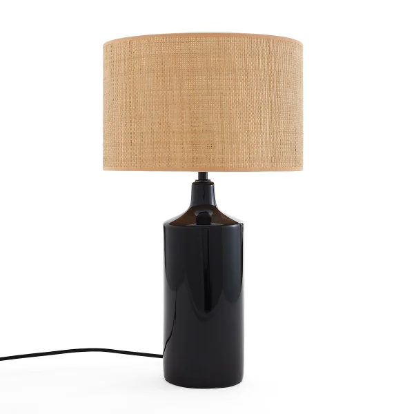 Tischlampe Rabano, Keramik Und Raffia
