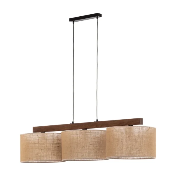 TK Lighting - Juta Hängeleuchte 120 cm dreiflammig Balken Holz