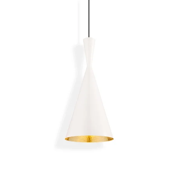 Tom Dixon - Beat Tall LED-Hängelampe, weiß, Ø 19 cm
