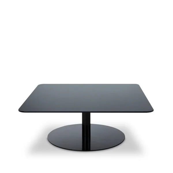 Tom Dixon Flash Couchtisch 80x80 cm Schwarzes Spiegelglas-schwarzes Gestell