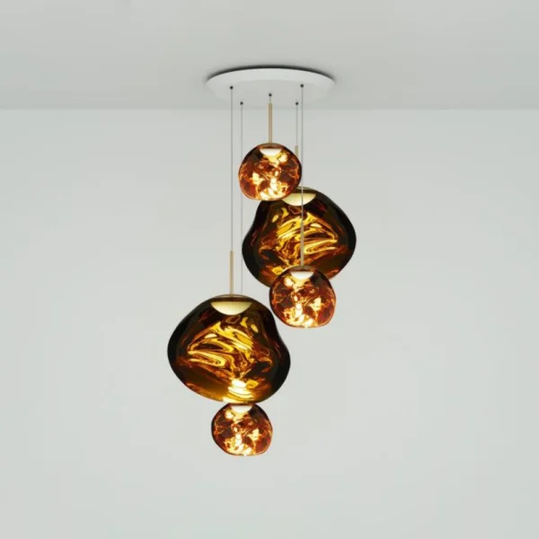 Tom Dixon - Melt Large Round Hängelampe, Ø 95 cm, amber gold
