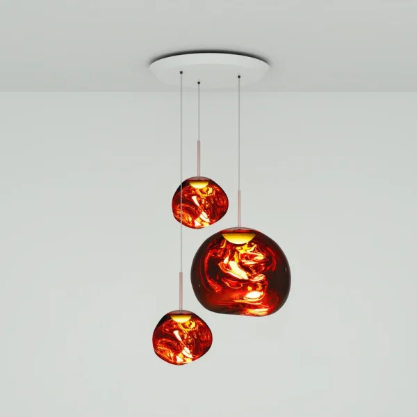 Tom Dixon - Melt Trio Round Hängelampe 81 cm 3-flg. kupfer