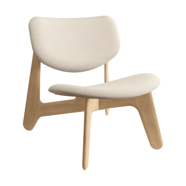 Tom Dixon Slab Loungesessel gepolsterter Sitz Natural brushed oak-Linara 05 CMHR Cream