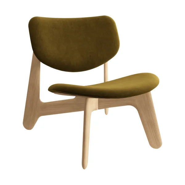 Tom Dixon Slab Loungesessel gepolsterter Sitz Natural brushed oak-Royal 0162 CMHR Khaki