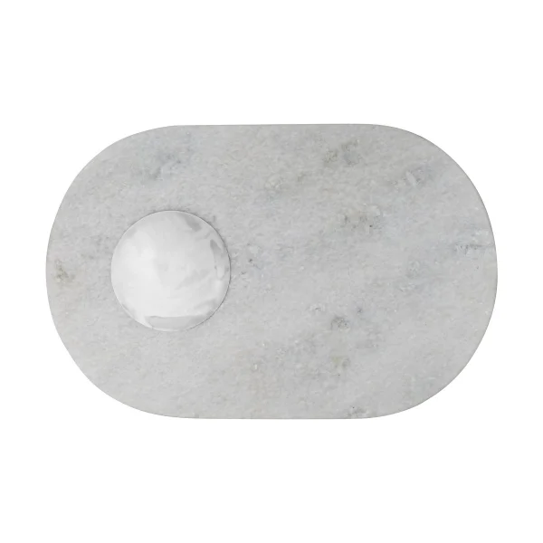 Tom Dixon Stone Schneidebrett 27x42 cm White marble-silver