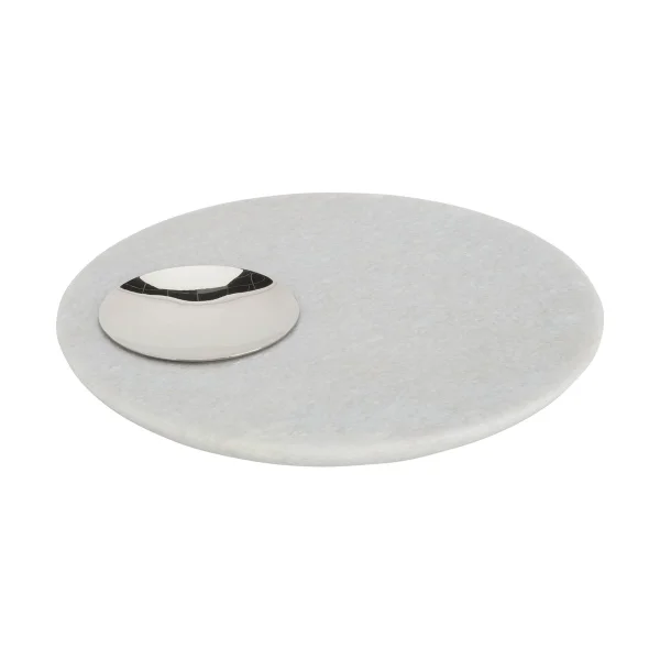 Tom Dixon Stone Servierplatte Ø22 cm White marble-silver