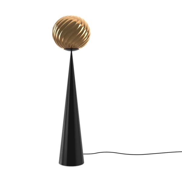 Tom Dixon Whirl cone Tablett Stehlampe Gold-black