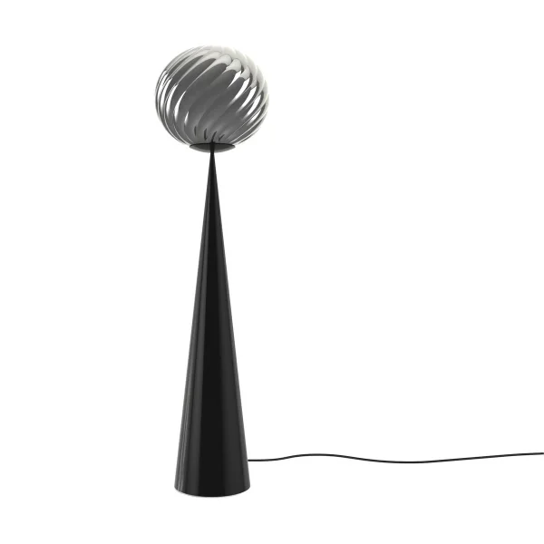 Tom Dixon Whirl cone Tablett Stehlampe Silver-black