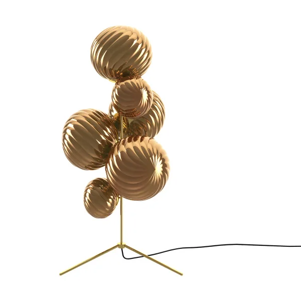 Tom Dixon Whirl Kronleuchter Stehleuchte Gold
