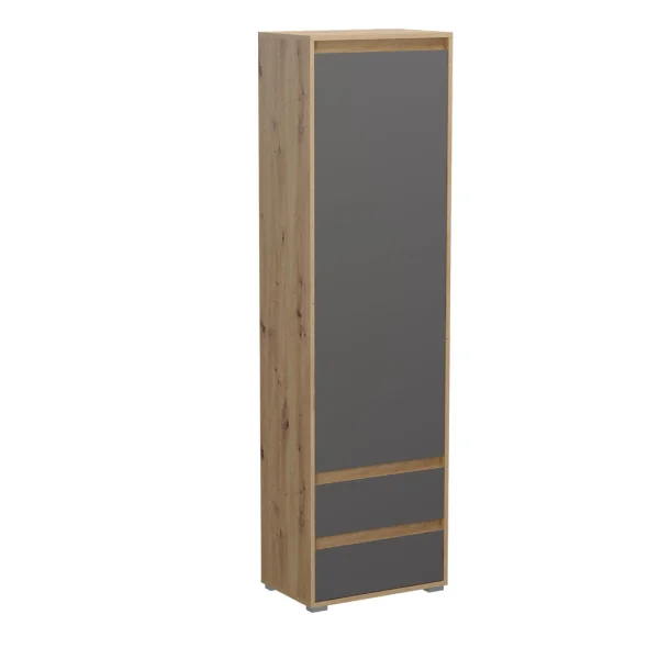Torino Kleiderschrank 1 Tür, 2 Schubladen Eiche dekor.