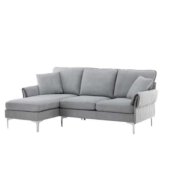 Toulouse Sofa Chaiselongue Sofa linksgerichtet grau.