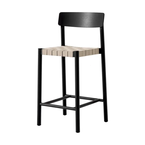 &Tradition Betty TK12 Counter Chair Barstuhl 65 cm Naturfarbenes leinen-schwarz lackierte esche
