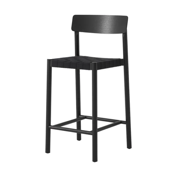 &Tradition Betty TK12 Counter Chair Barstuhl 65 cm Schwarzes leinen-schwarz lackierte esche