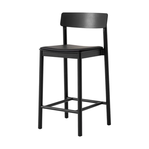 &Tradition Betty TK14 Counter Chair Barstuhl 65 cm Noble schwarzes leder-schwarz lackierte esche