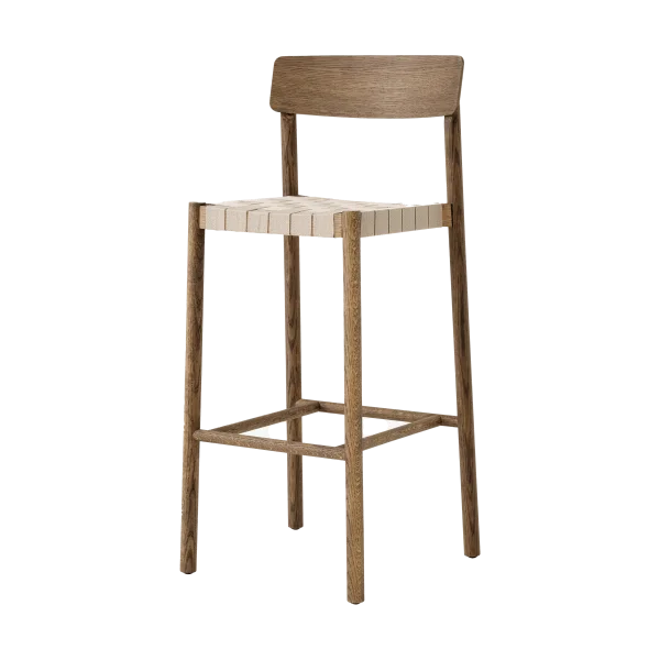 &Tradition Betty TK15 Bar Chair Barstuhl 75 cm Geräucherte eiche-naturfarbenes leinen