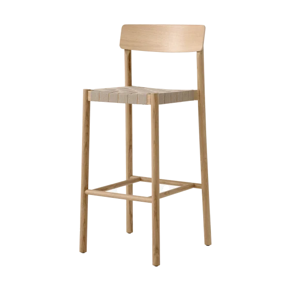 &Tradition Betty TK15 Bar Chair Barstuhl 75 cm Lackierte eiche-naturfarbenes leinen