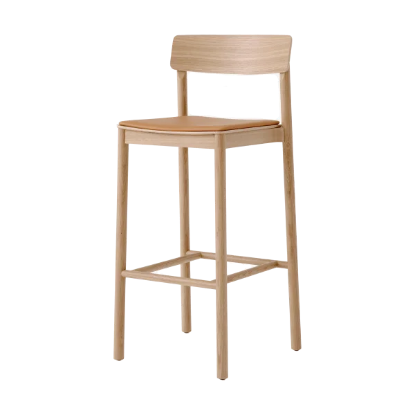 &Tradition Betty TK17 Bar Chair Barstuhl 75 cm Noble leder in cognacfarbe-lackierte eiche