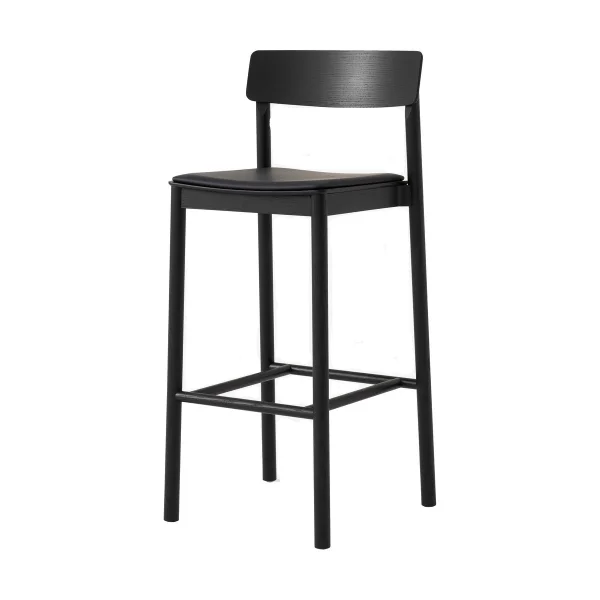&Tradition Betty TK17 Bar Chair Barstuhl 75 cm Noble schwarzes leder-schwarz lackierte esche