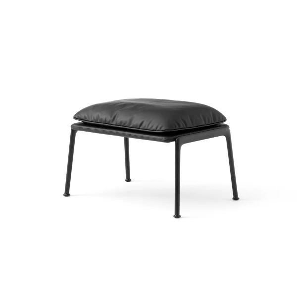&Tradition Muno LN20 Fußhocker Warm black-Noble leather Black