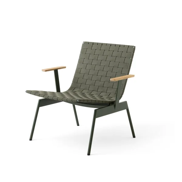 &Tradition Ville Outdoor AV45 lounge chair with armrests. Bronze green