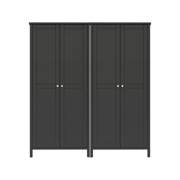 Tromsø Kleiderschrank 4 Türen kaffeefarben.