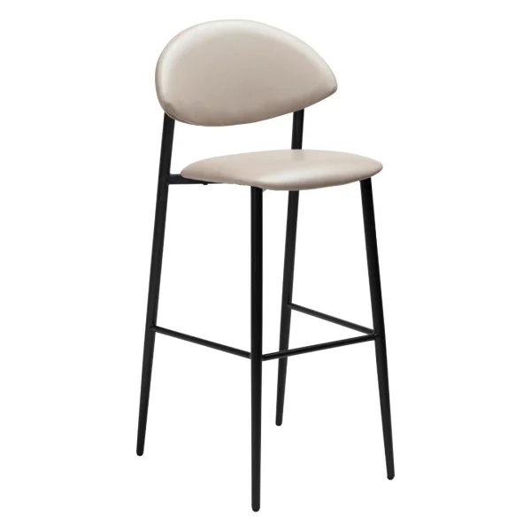 Tush Dan-Form Barhocker PU-Kunstleder hellgrau.