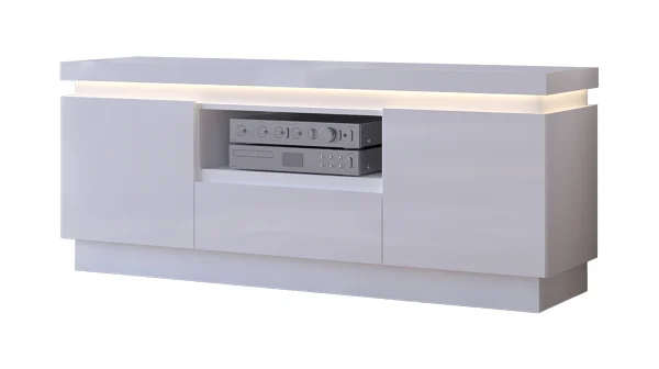 TV - Lowboard mit Beleuchtung weiß Hochglanz 160 cm - LYON