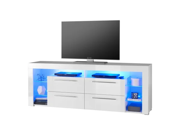 TV - Lowboard weiß hochglanz 179 cm mit Beleuchtung - GOAL