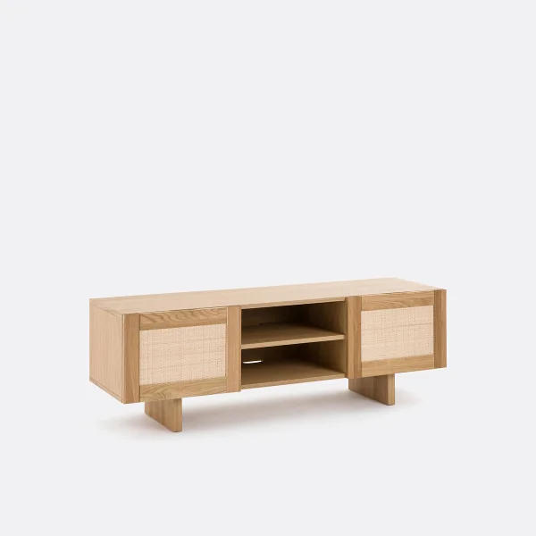 Tv-möbel Arty, Eiche Und Rattangeflecht, B. 150 Cm