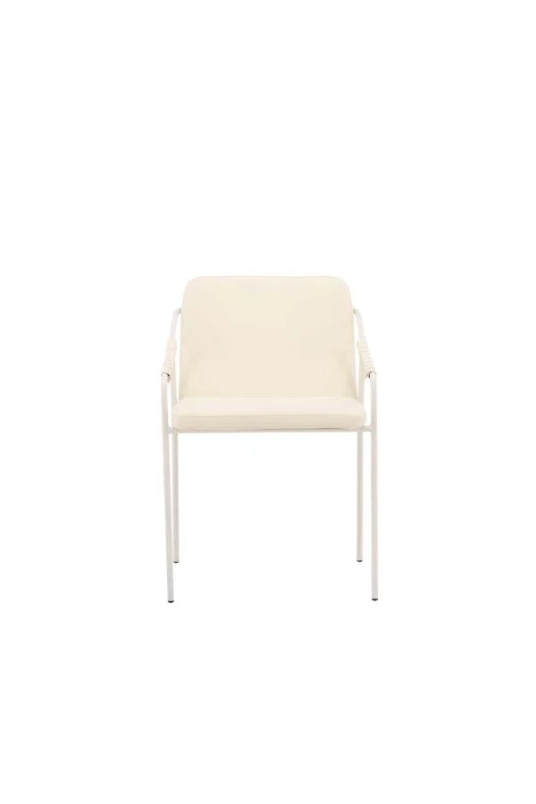 Tvist Esszimmerstuhl mit Armlehne PU Kunstleder beige.