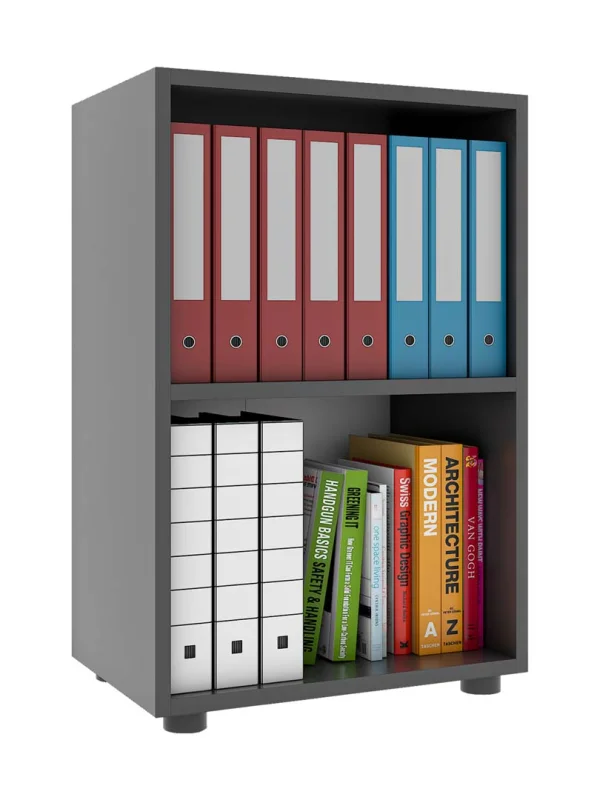 Ulas2 Büroregal 2 Ablagen anthrazit.