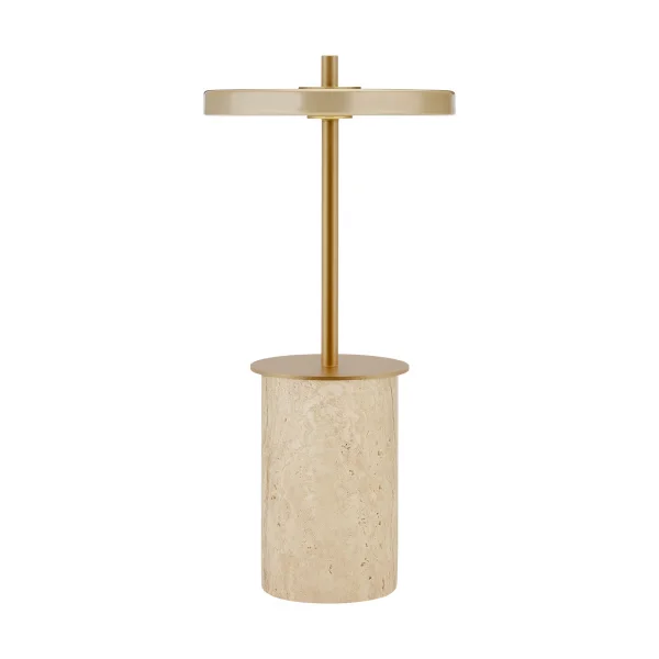 Umage Asteria Move Mini Tischleuchte Ø12x25,5 cm Clay Travertine-brass