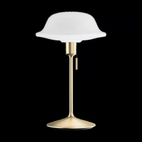 Umage Butler Tischlampe Weiß-Bürstete Messing