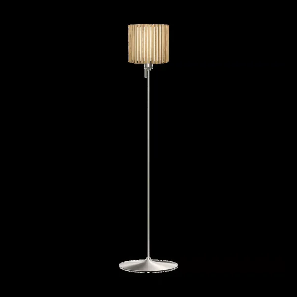 Umage Komorebi Stehleuchte medium Circle oak-Bürsteter Stahl