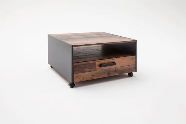 Universal Couchtisch 1 Schublade, 1 Offenes Fach Old Wood dekor, Eiche Dekor.