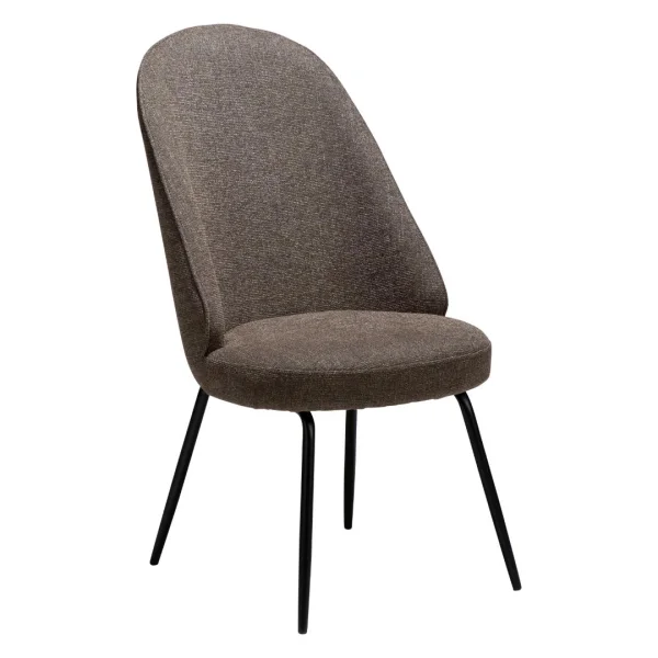 Utopia Dan-Form Esszimmerstuhl Bouclé braun.