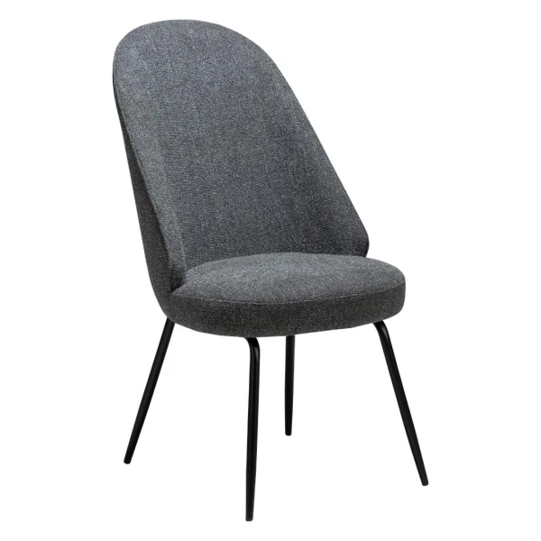 Utopia Dan-Form Esszimmerstuhl Bouclé dunkelgrau.