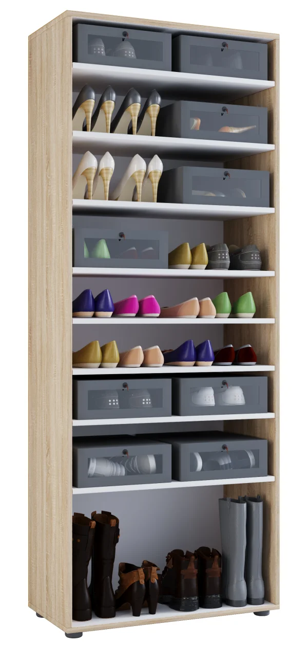 Vandol I Schuhschrank 9 Fächer Sonoma-Eiche dekor.