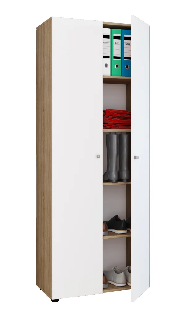 Vandol Ikombi Universalschrank 2 Türen Sonoma-Eiche dekor,Weiß.