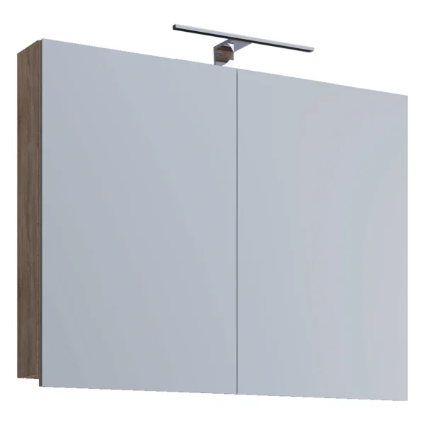 VCB1 Bad Wandschrank m Spiegel Spiegelschrank 60 cm inkl. Licht Sonoma Eiche Dekor.