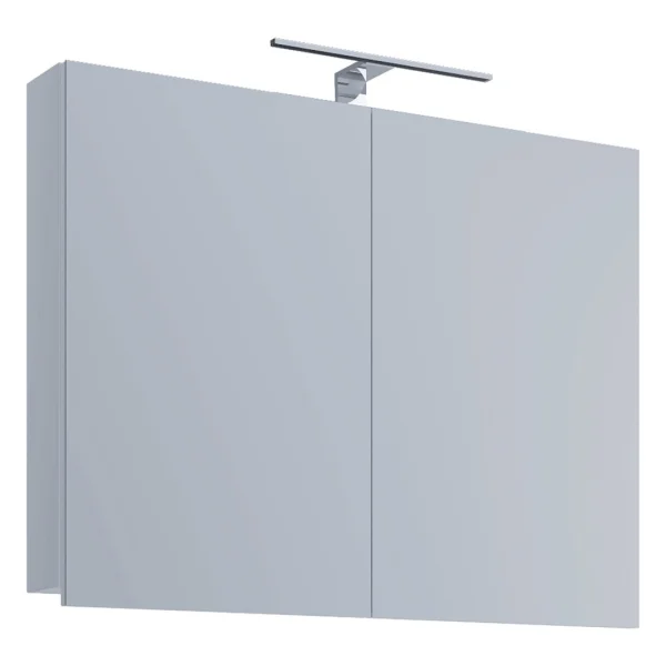 VCB1 Bad Wandschrank m Spiegel Spiegelschrank 80 cm inkl. Licht Weiß.