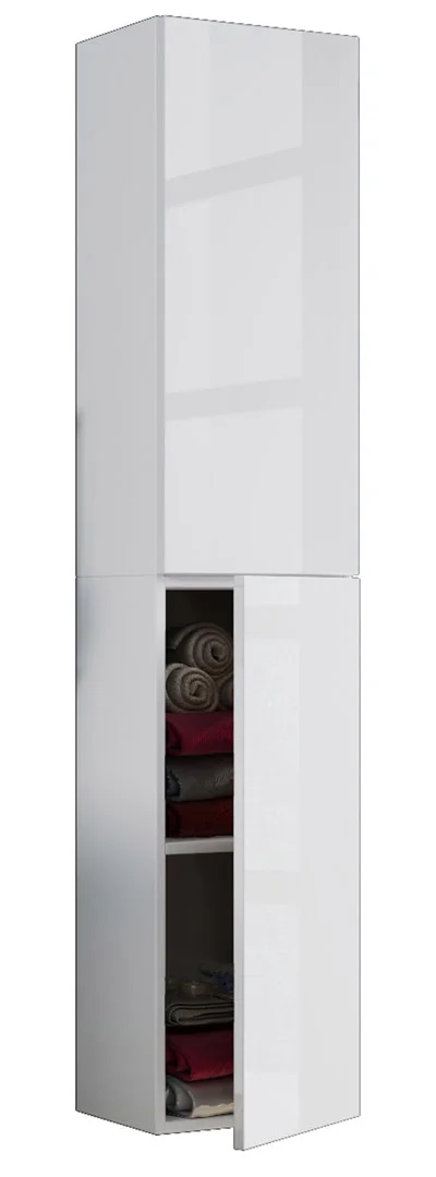 VCB11 Badschrank hoch hoch mit 2 Türen Weiß.