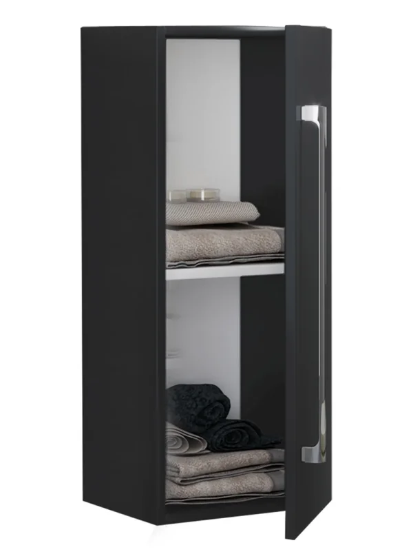 VCB3 Badschrank halbhoch mit 1 Tür Schwarz.