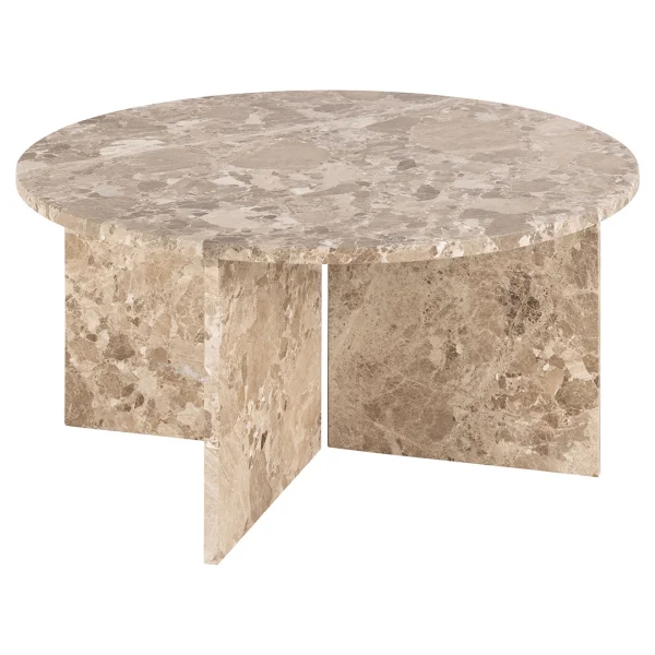 Vega Couchtisch Ø90cm Marmor braun.