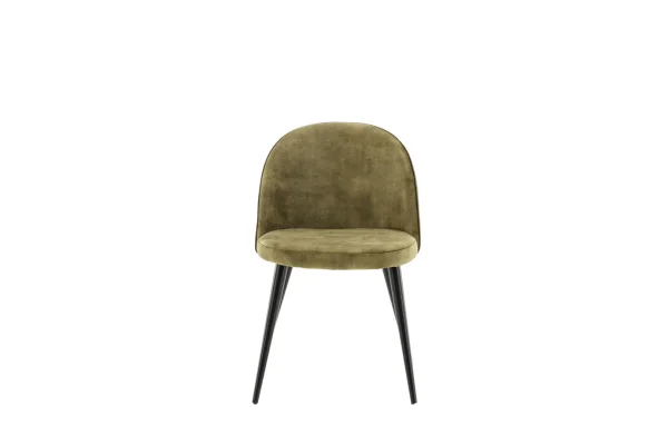 Velvet Esszimmerstuhl Velour grün, schwarz.