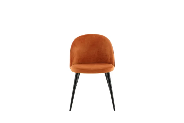 Velvet Esszimmerstuhl Velour orange, schwarz.