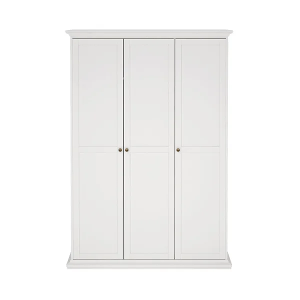 Venedig Kleiderschrank 3-Trg. Breite 138 cm, Höhe 200 cm weiss.