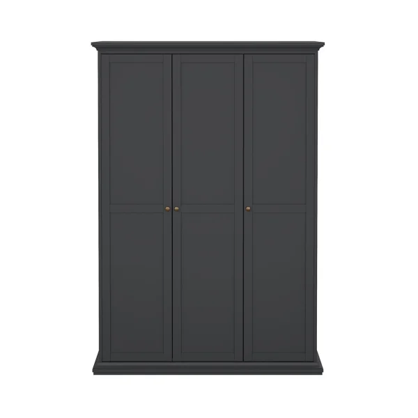 Venedig Kleiderschrank 3 Türen matt grau.