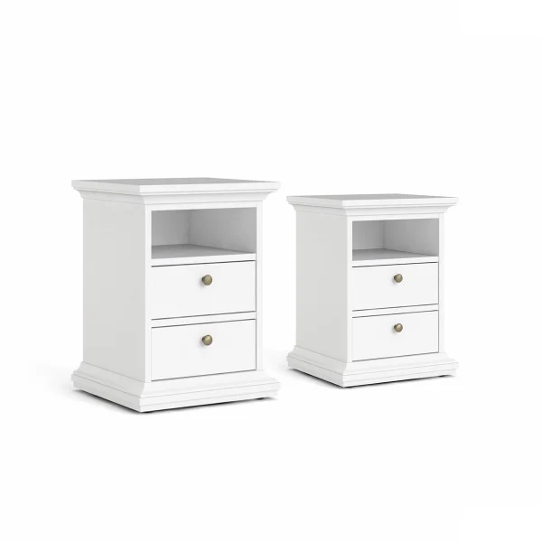 Venedig Nachttisch 2 Stück Breite 43 cm, Höhe 58 cm weiss.