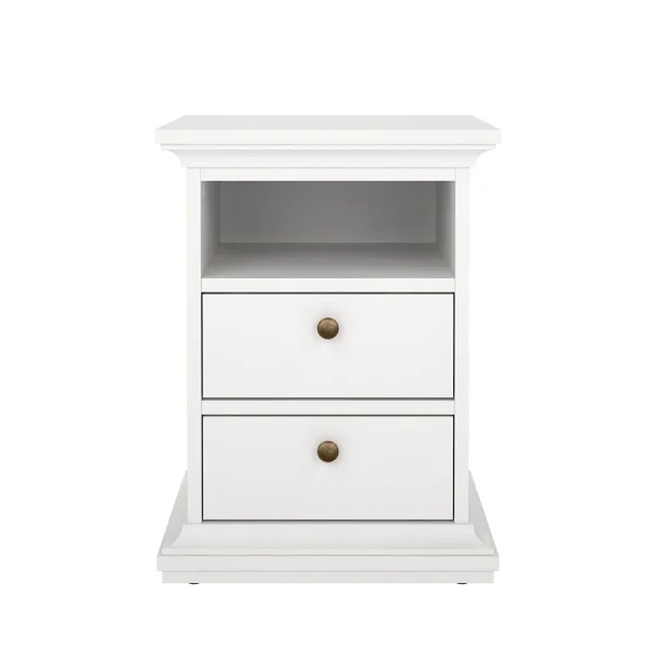 Venedig Nachttisch Breite 43 cm, Höhe 58 cm weiss.